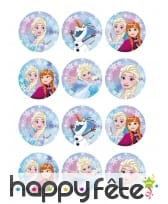 12 Décos pour biscuits La Reine des Neiges de 6 cm