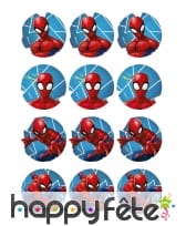 12 Décos pour biscuits Spiderman de 5,8 cm, amidon