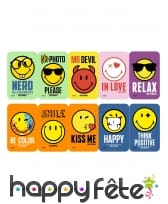 12 D&eacute;corations Smiley World en sucre pour biscuit