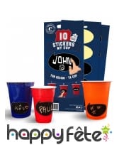 10 étiquettes nom à gratter pour gobelet, image 1