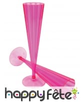 10 flûtes roses en plastique