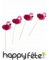12 flamants roses sur pic de 17.5 cm