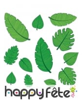 12 feuilles vertes pour décor de table, en carton