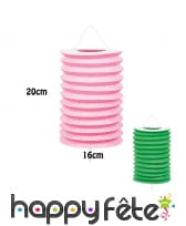 12 Lampions cylindriques de 20cm