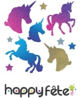 10 Licornes en cartons pailletées