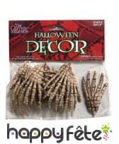 12 mains de squelette de 7cm