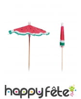12 parapluies à cocktail imprimé pastèque de 10cm