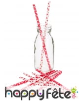10 Pailles blanches et rouges avec coeurs, image 1