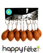 12 portes clés ballons de rugby