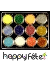 12 pots de paillettes cosmétiques de 5ml