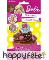 16 petits disques Barbie en sucre de 3,4cm, image 1