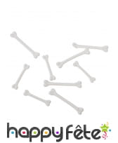 10 petits os blancs de 7 à 10cm