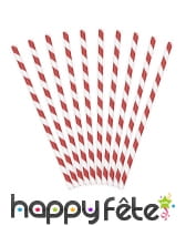 10 Pailles rayées rouge et blanc, image 3