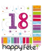 16 serviettes d'anniversaire imprimées âge, image 1