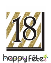16 Serviettes d'anniversaire noir et or, image 4