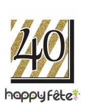 16 Serviettes d'anniversaire noir et or, image 6