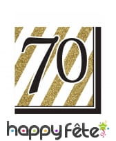 16 Serviettes d'anniversaire noir et or, image 8