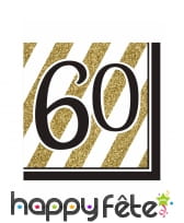 16 Serviettes d'anniversaire noir et or, image 9