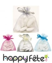 10 sachets en organza gris