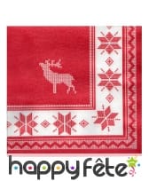 12 Serviettes en papier blanche rouge de Noël, image 1
