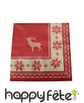 12 Serviettes en papier blanche rouge de Noël, image 2