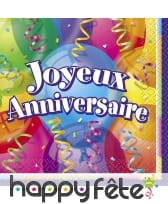16 serviettes joyeux anniversaire