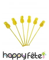 12 Touillettes cocktail ananas de 18cm