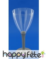 10 verres a vin pied taupe