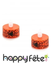 2 bougies araignée chauffe plat avec LED