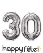 2 ballons chiffre argenté géant, image 3