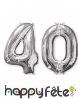 2 ballons chiffre argenté géant, image 4