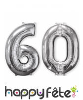 2 ballons chiffre argenté géant, image 6