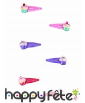 2 Barrettes cupcake pour enfant