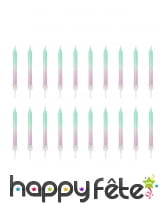20 Bougies d'anniversaire coloris sirène, 6cm, image 1