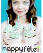 20 Bougies d'anniversaire coloris sirène, 6cm, image 2