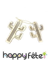 2 Cactus décoratifs en bois de 11 cm