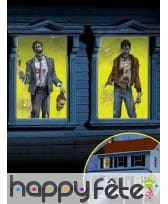 2 Décors de fenêtres Zombies sur fond vert