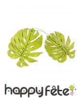 2 Feuilles des tropiques vertes en bois de 11 cm