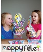2 Marionnettes à colorier avec feutres, image 2