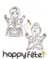 2 Marionnettes à colorier avec feutres