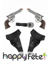 2 pistolets enfant avec holster et ceinture