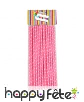 25 pailles en papier à pois blancs, image 1