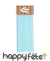 25 pailles en papier à pois blancs, image 2