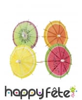 20 Parasols imprimé fruit pour cocktails