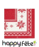 20 Petites serviettes blanche rouge de Noël