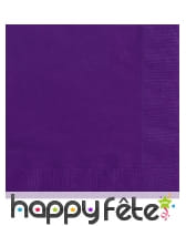 20 petites serviettes violettes en papier de 25 cm