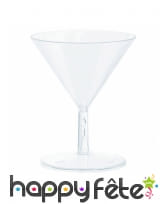 20 petits verres Martini en plastique transparent