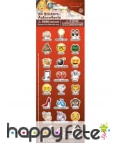 24 Stickers autocollants émoticones