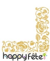 20 Serviettes de Noël avec arabesques dorés