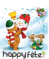 20 Serviettes de Noël décorées, en papier